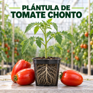 Plántula de tomate chonto saludable para cultivo hidropónico y siembra en suelo